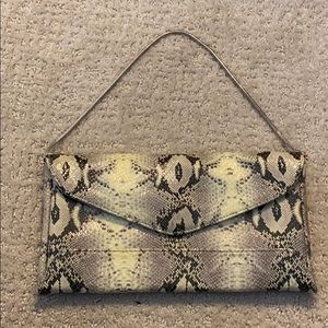 Animal skin print clutch